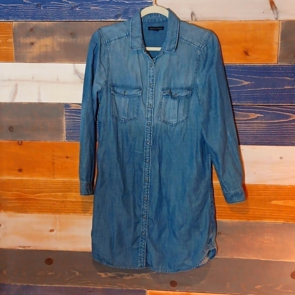 American Eagle Outfitters Blue Denim Tunic Shirt Dress